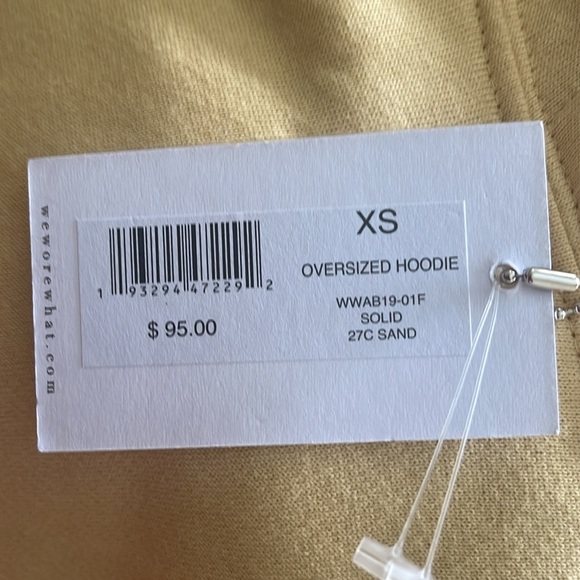 WeWoreWhat Oversized Hoodie Solid Sand Sweatshirt Women's XS - Picture 3 of 6